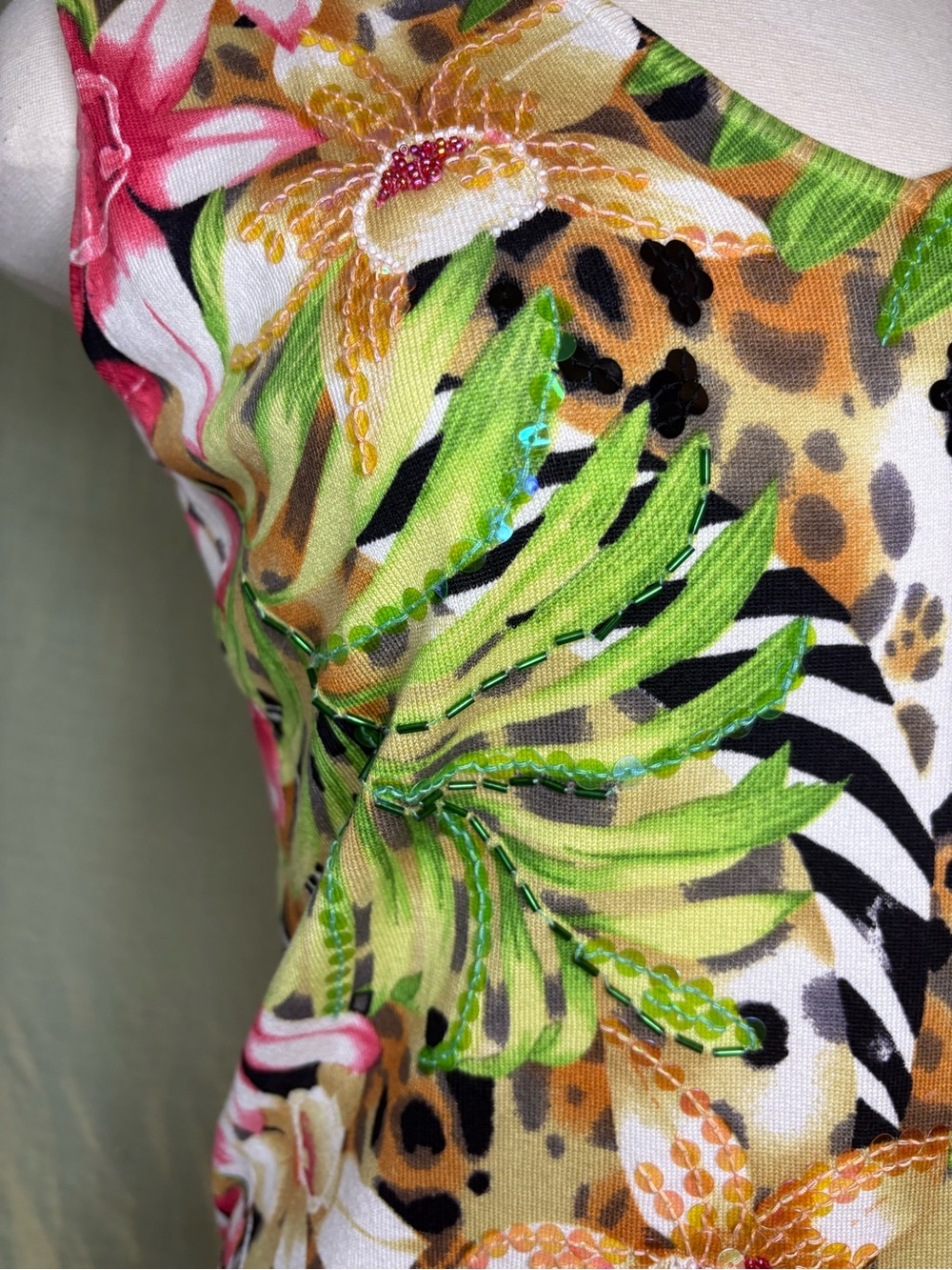 Multicolor Tropical Print Top with Sequins #y2k #zaralarssonstyle - Picture 5 of 9